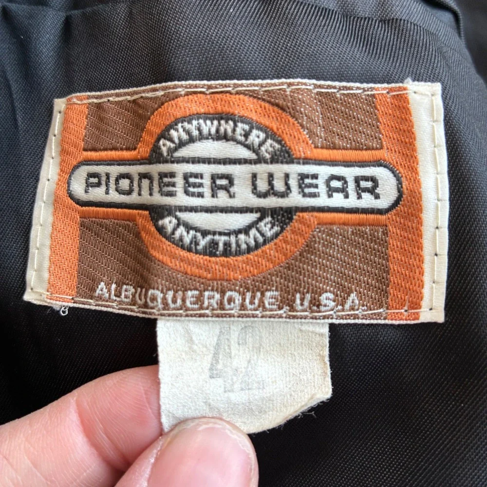 Pioneer Wear Albuquerque Vintage‎ Black Genuine Leather Western Blazer Jacket 42